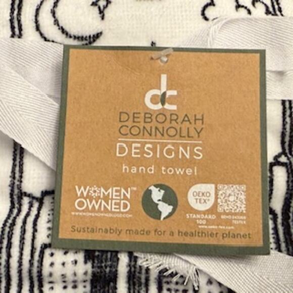 NWT Deborah Connolly 6 pieces Black & White Cocktail Drinks Bath Towels - Picture 7 of 7
